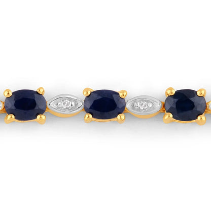 Genuine Blue Sapphire Diamond Bolo Bracelet