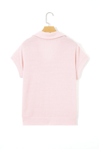Threaded Pear Marley Light Collared Ribbed Tee
