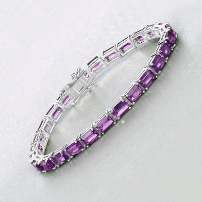 Genuine Purple Amethyst Tennis Bracelet