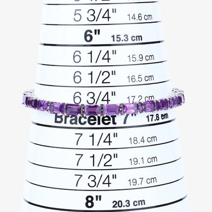 Genuine Purple Amethyst Tennis Bracelet