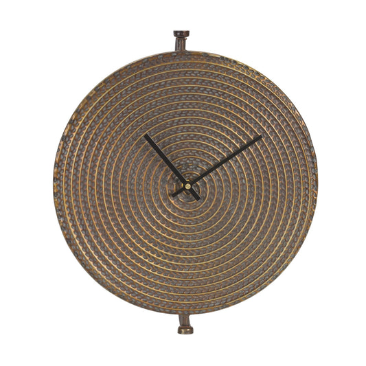 Melrose International Bronze Metal Wall Clock with Suspended Stand 15"D