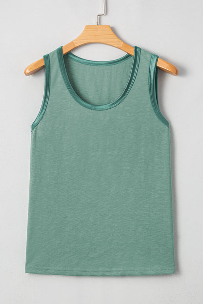 Skyla Metallic Sheen Tank Top - Threaded Pear