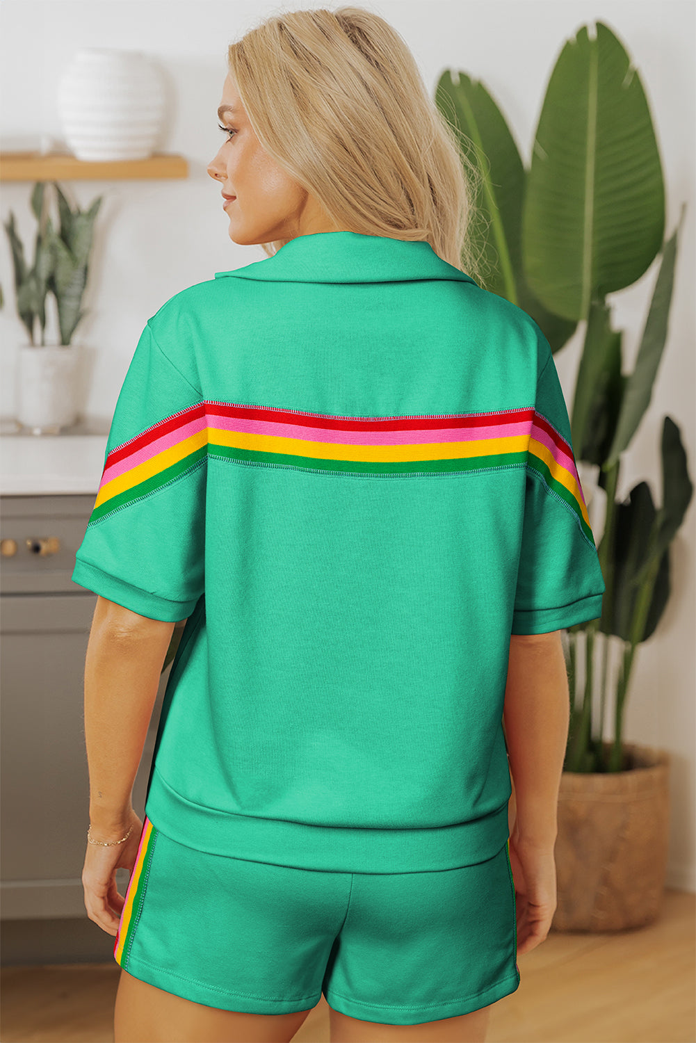 Threaded Pear Anaya Collared Short Sleeve Top