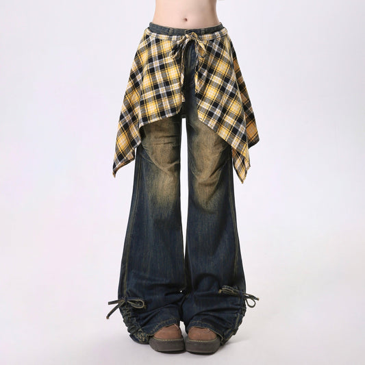 Jeans Women's Skirt Swing Outside Casual Bootcut Pants