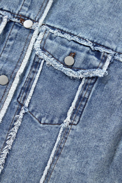 Threaded Pear Olivia Hooded Raw Hem Jacket