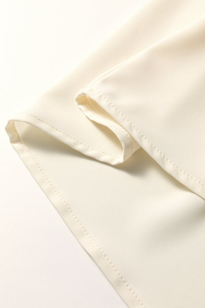 Threaded Pear Lakelyn Trim Short Sleeve Blouse