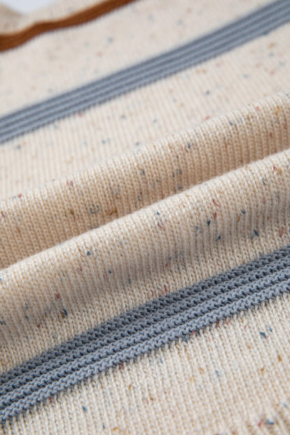 Threaded Pear Vivienne Shoulder Heathered Knit Sweater