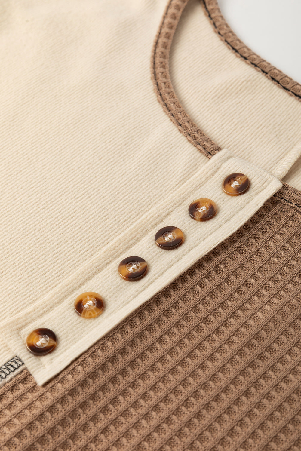 Threaded Pear Jaliyah Knit Stitch Detail Long Sleeve Top