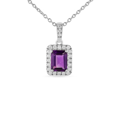 Silver Natural Amethyst Earrings and Necklace Jewelry Sets