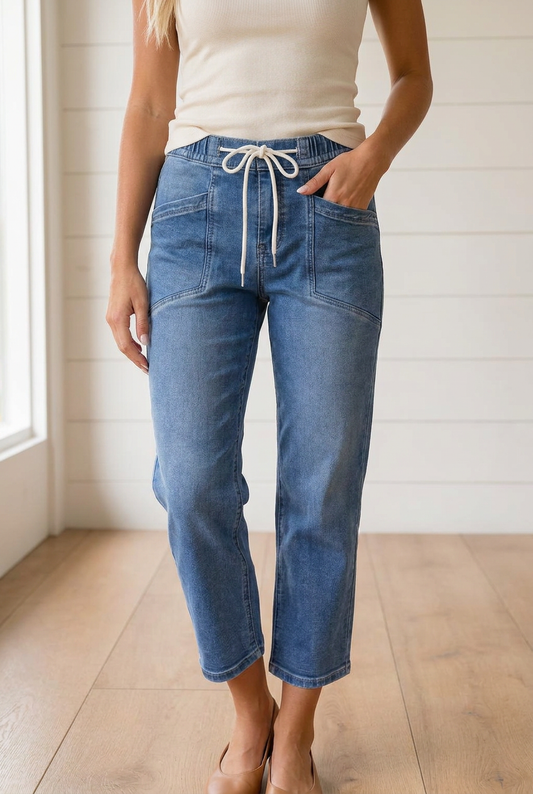 Threaded Pear Mylah Length Casual Jeans