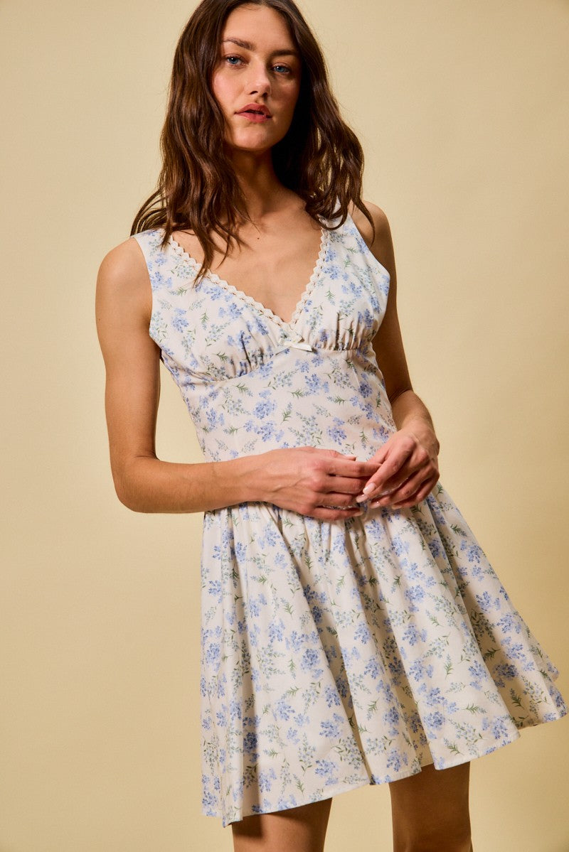 SO ME Floral Print Fit and Flare Dress