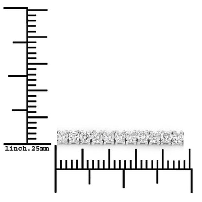 3.35 Cttw Round White Lab Grown Diamond Rhodium over Silver Tennis Bracelet