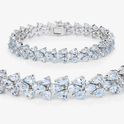 Genuine Aquamarine Tennis Bracelet