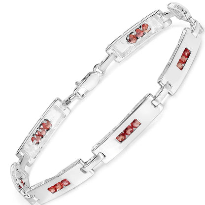 Genuine Orange Sapphire Tennis Bracelet