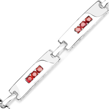 Genuine Orange Sapphire Tennis Bracelet