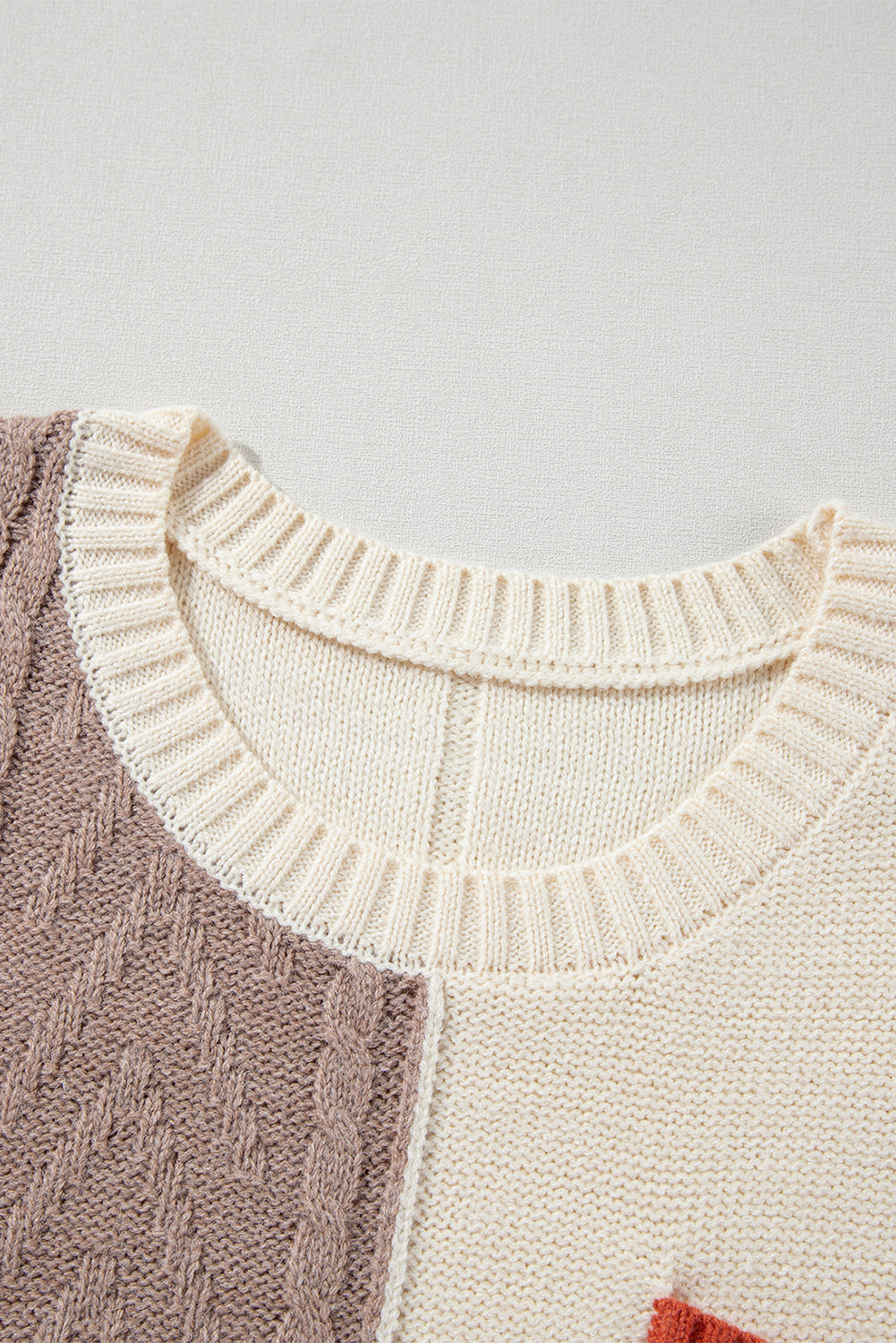 Threaded Pear Evelyn Patched Drop Shoulder Sweater