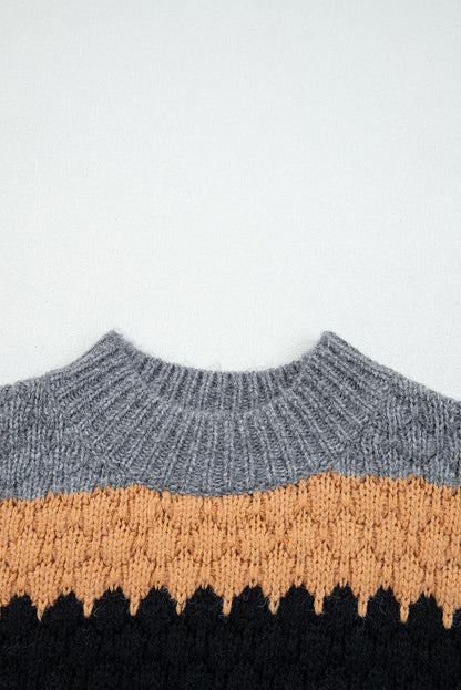 Threaded Pear Abigail Block High Baggy Sweater