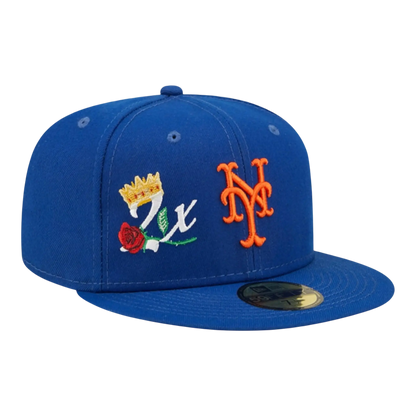 New Era Crown Champs WS 59Fifty New York Mets Men Fitted Hat Royal