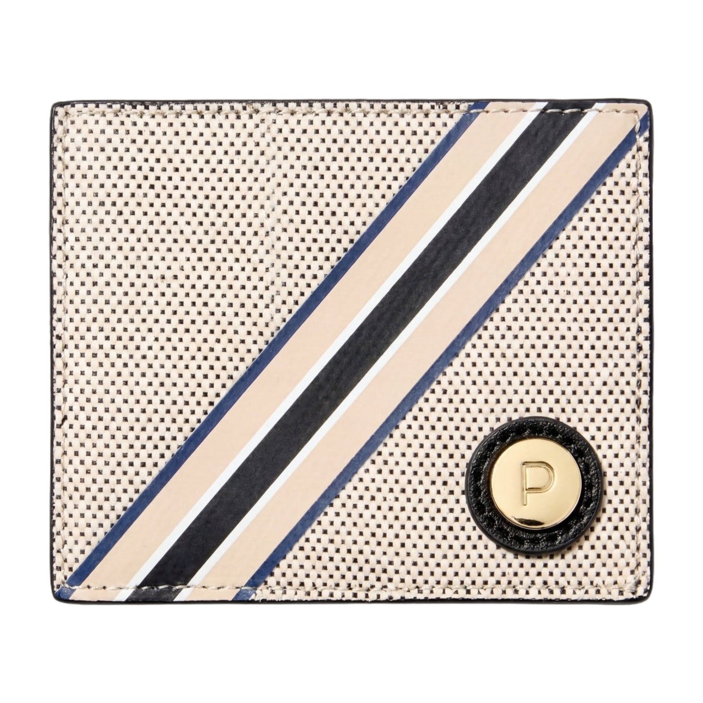 Paravel Cabana Card Case Domino Black Slim Wallet Recycled Canvas Card Holder