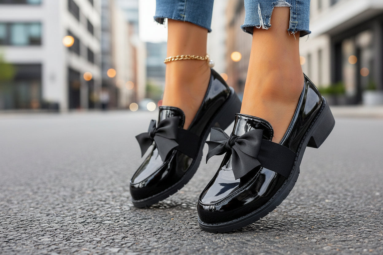 Women’s Plus Size Bow Knot Slip-On Loafers