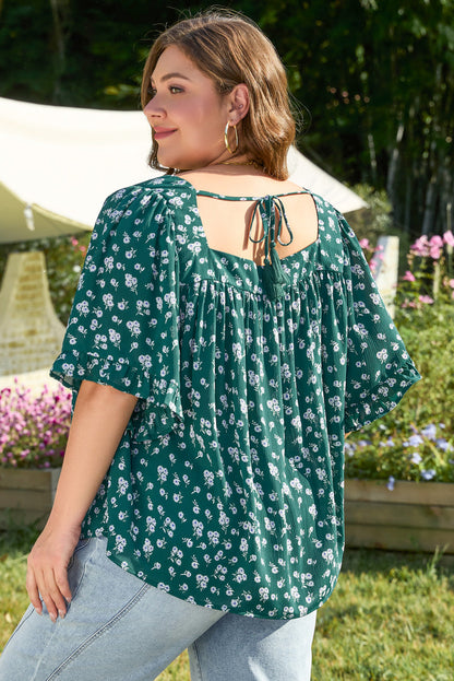 Threaded Pear Adelynn Square Ruffled Trim PLUS Blouse