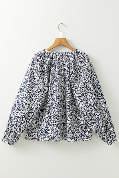 Threaded Pear Amelie Notched Puff Sleeve Blouse