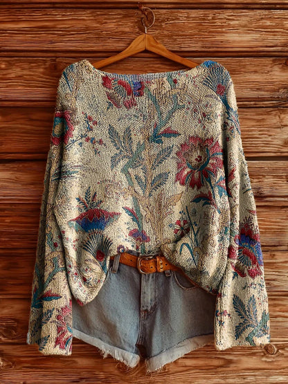 Women’s Fall Wildflower Print Long Sleeve T-Shirt