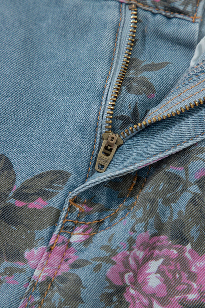 Threaded Pear Esme Floral Print Bootcut Jeans