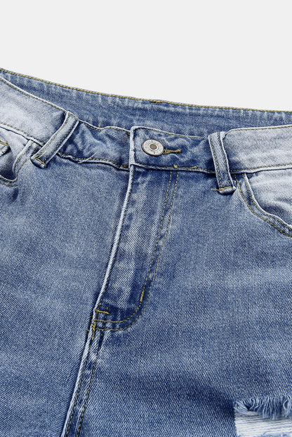 Threaded Pear Georgia Skinny Distressed Capri Jeans