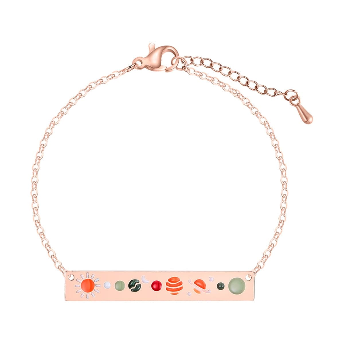 Orange & Rose Goldtone Celestial ID Bracelet