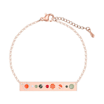 Orange & Rose Goldtone Celestial ID Bracelet