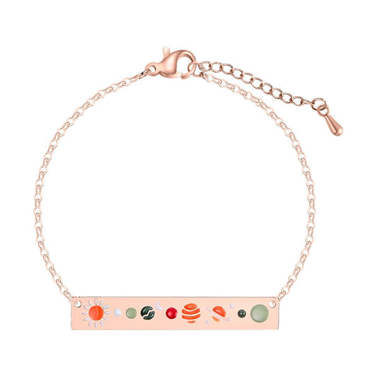 Orange & Rose Goldtone Celestial ID Bracelet