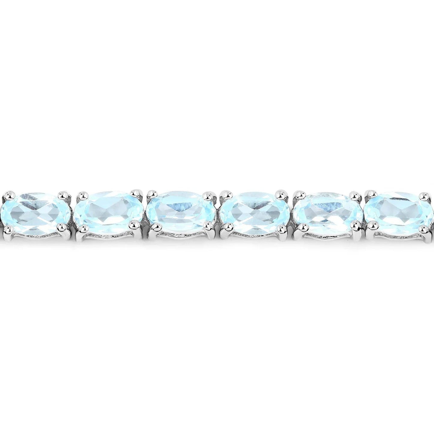 Genuine Blue Topaz Tennis Silver Bracelet