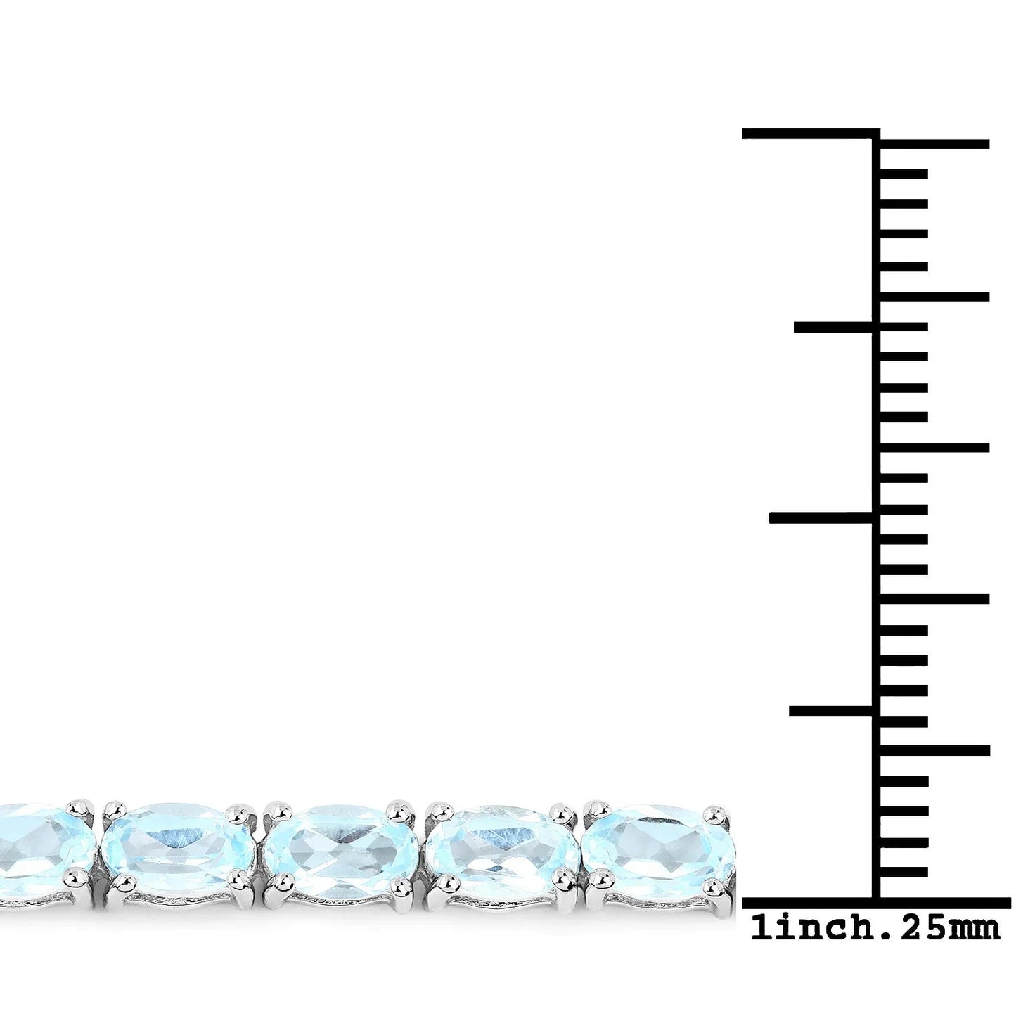 Genuine Blue Topaz Tennis Silver Bracelet
