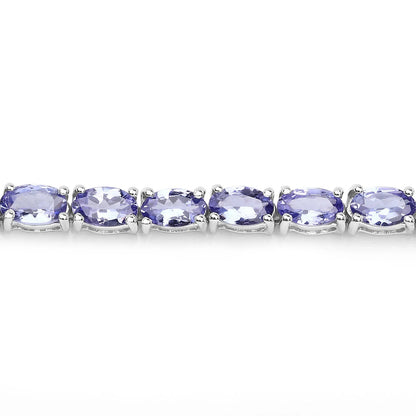 Natural Purple Tanzanite Silver Tennis Bracelet