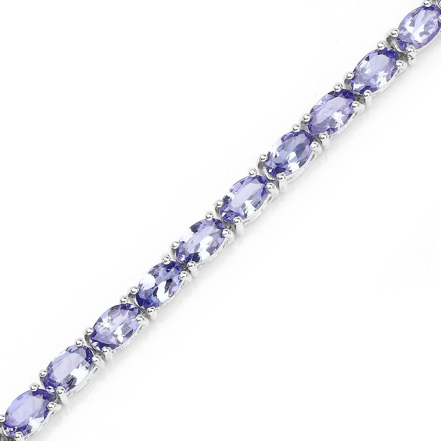 Natural Purple Tanzanite Silver Tennis Bracelet