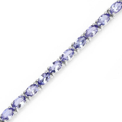 Natural Purple Tanzanite Silver Tennis Bracelet
