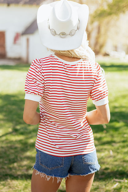 Threaded Pear Winona Puff Sleeve T Shirt