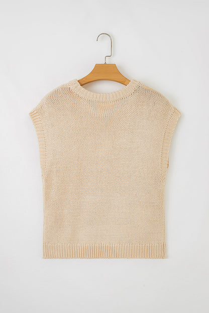 Threaded Pear Giselle applique Cap Sleeve Sweater