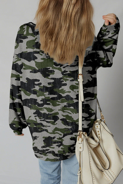 Threaded Pear Honey Patchwork Drop Shoulder Sweatshirt