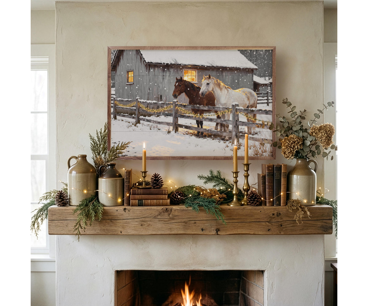 Kendrick Home Two Horses In The Snow