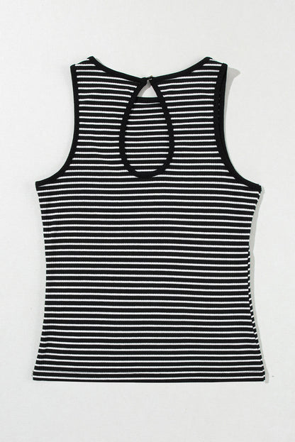 Threaded Pear Bethany Striped Knit Sleeveless Tank