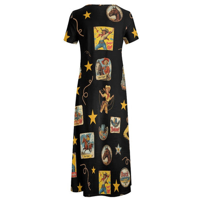 Baha Ranch Vintage Cowgirl Collage Western Dress