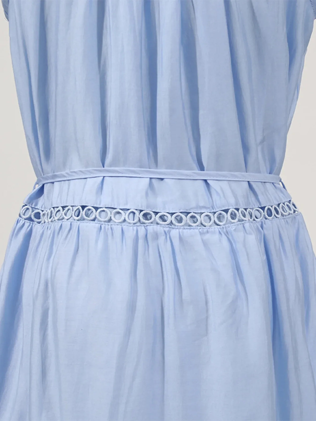 Hollow Out Sleeveless Midi Dress