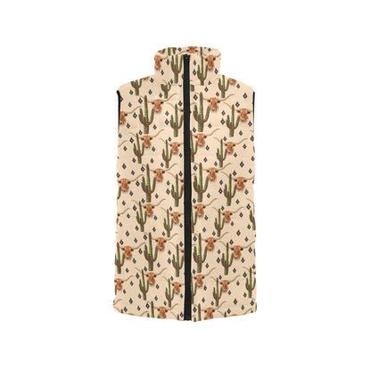 Baha Ranch Longhorn Cactus Women's Western Puffy Vest