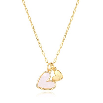 Mint & Lily Mother Of Pearl Heart Initial Necklace