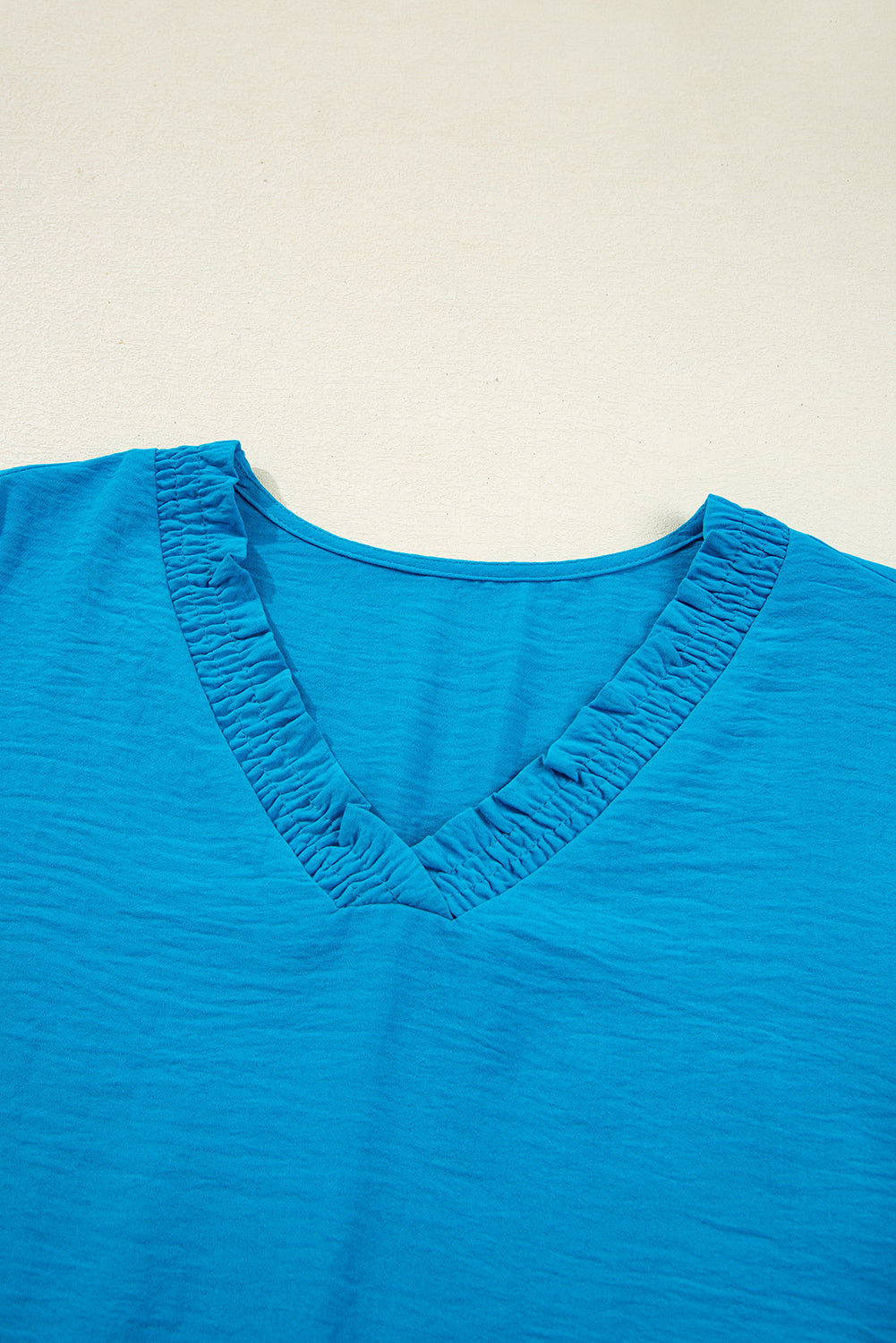 Threaded Pear Clara V Neckline Crinkled Blouse