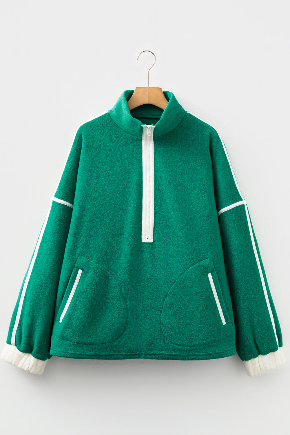 Threaded Pear Ava Contrast Trim Fleece Plus Sweatshirt