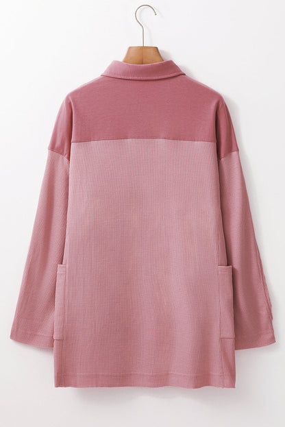 Threaded Pear Arianna Waffle Half Button Top.
