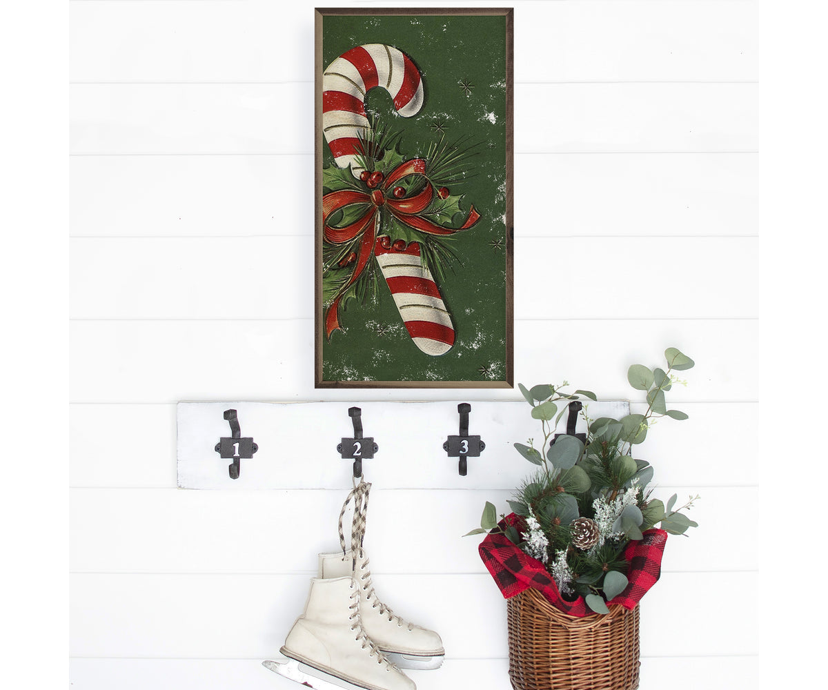 Kendrick Home Candy Cane With Red Bow Green